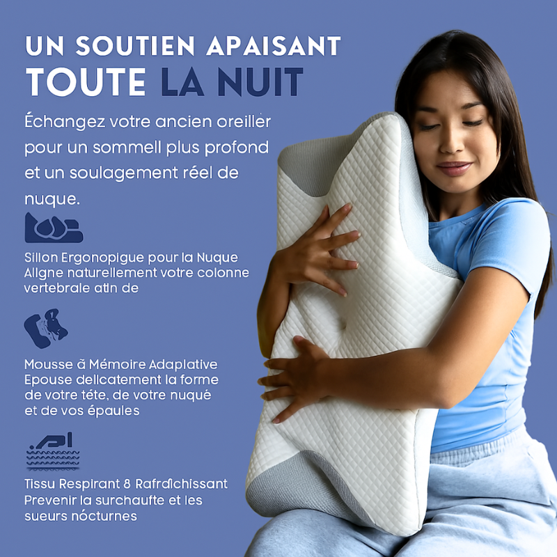 Oreiller Comforta® Relief – Confort et Alignement Parfaits